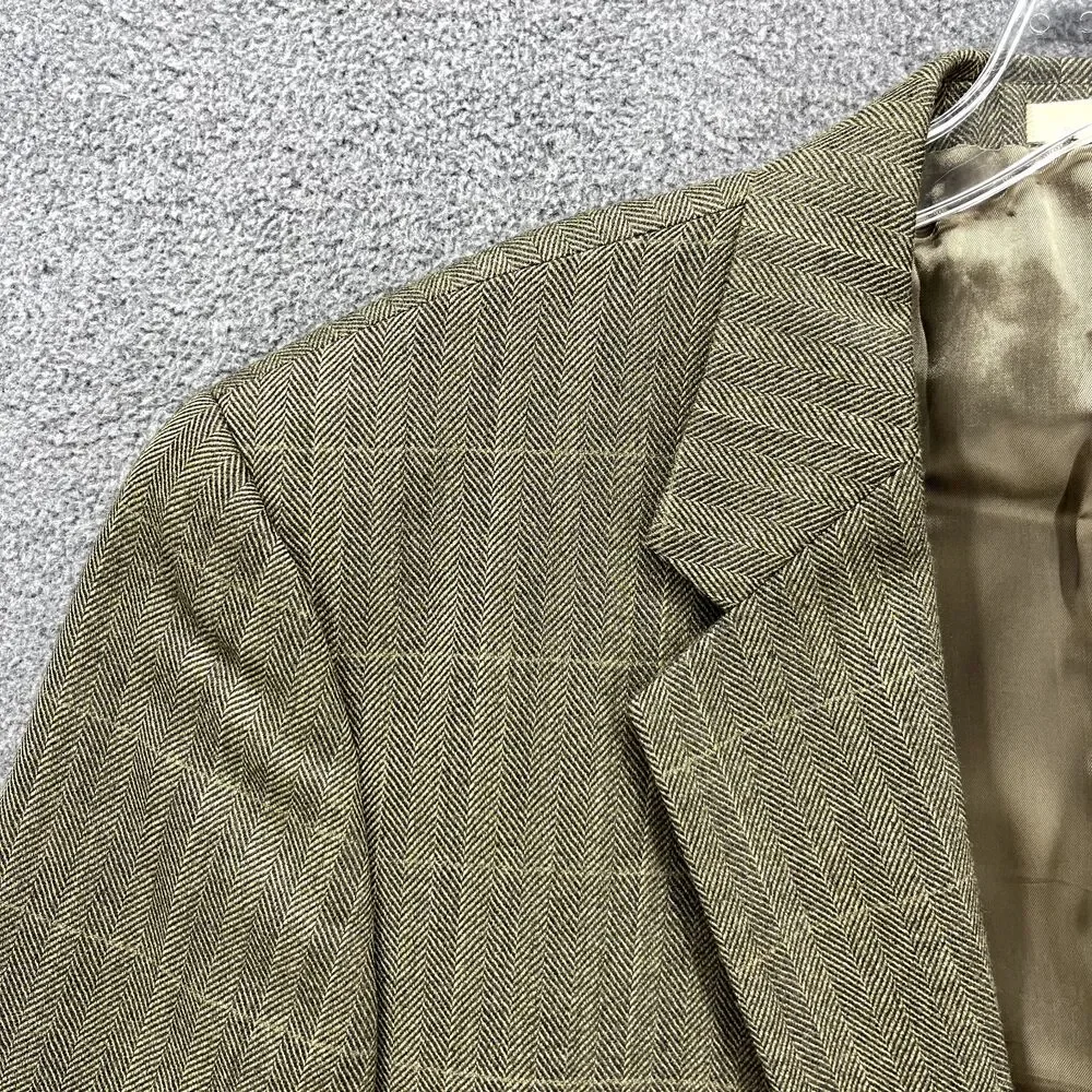Joseph Abboud Suit Jacket Mens 42R‎ Brown Plaid Wool Two Button Coat Blazer